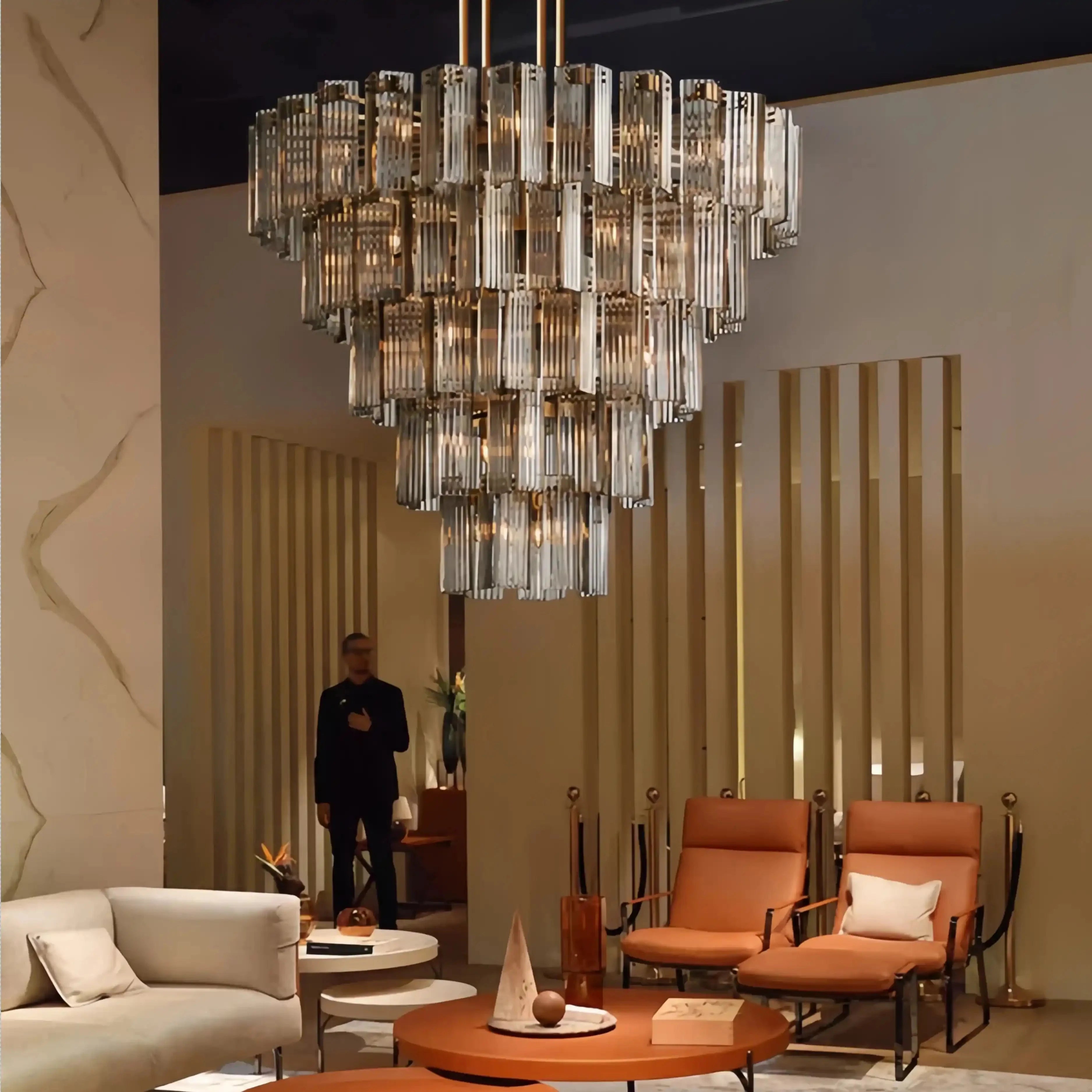 Delsie Round Chandelier 38''48''60'' - Cyran Lamps