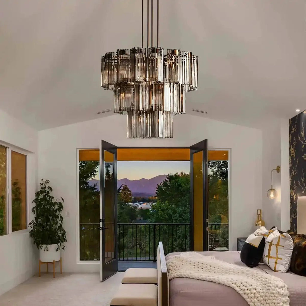 Delsie Round Chandelier 38''48''60'' - Cyran Lamps