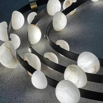 Dew Drops Alabaster Chandelier - L 188cm x H 120cm / L 74″ x H 47.2″Black & WhiteWarm LightCyranlamps