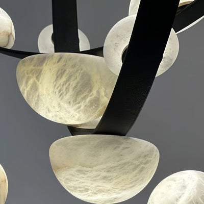 Dew Drops Alabaster Chandelier - L 188cm x H 120cm / L 74″ x H 47.2″Black & WhiteWarm LightCyranlamps