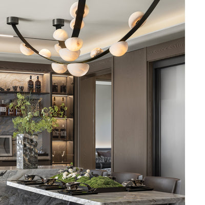 Dew Drops Alabaster Chandelier - L 188cm x H 120cm / L 74″ x H 47.2″Black & WhiteWarm LightCyranlamps