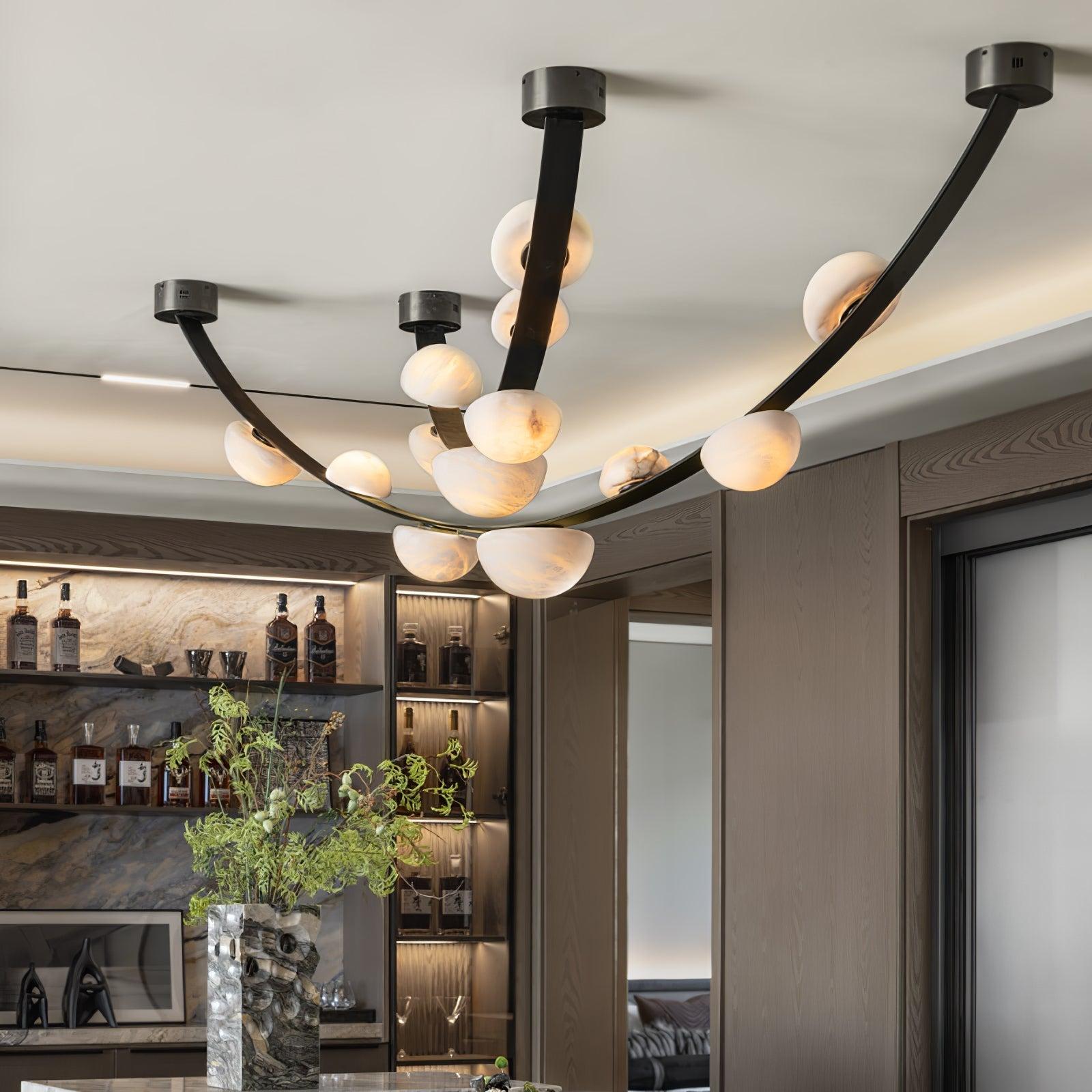 Dew Drops Alabaster Chandelier - L 188cm x H 120cm / L 74″ x H 47.2″Black & WhiteWarm LightCyranlamps