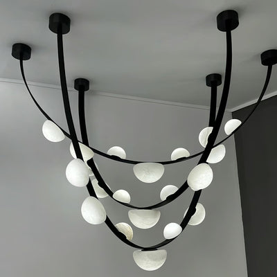 Dew Drops Alabaster Chandelier - L 188cm x H 120cm / L 74″ x H 47.2″Black & WhiteWarm LightCyranlamps