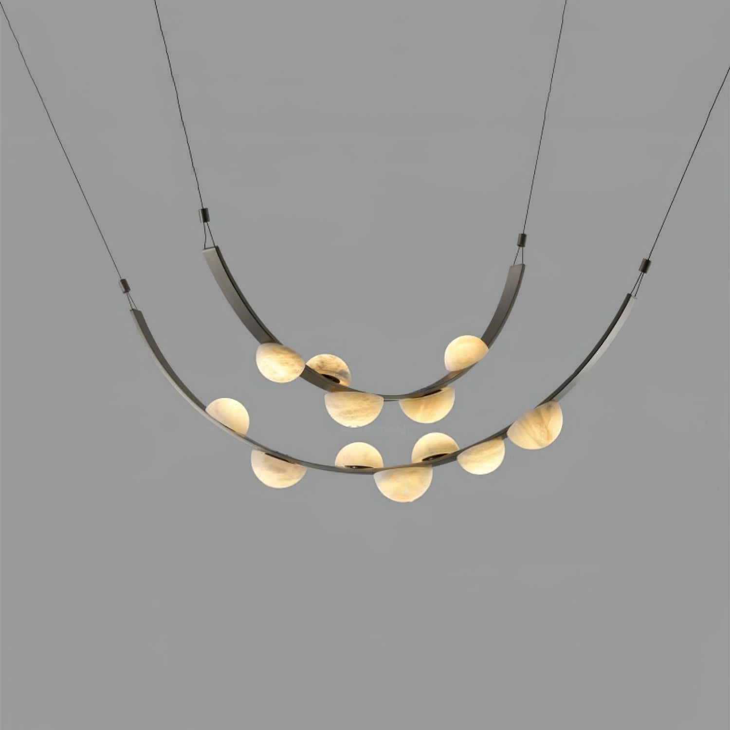 Dew Drops Alabaster Chandelier - L 188cm x H 120cm / L 74″ x H 47.2″Black & WhiteWarm LightCyranlamps