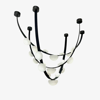 Dew Drops Alabaster Chandelier - L 188cm x H 120cm / L 74″ x H 47.2″Black & WhiteWarm LightCyranlamps