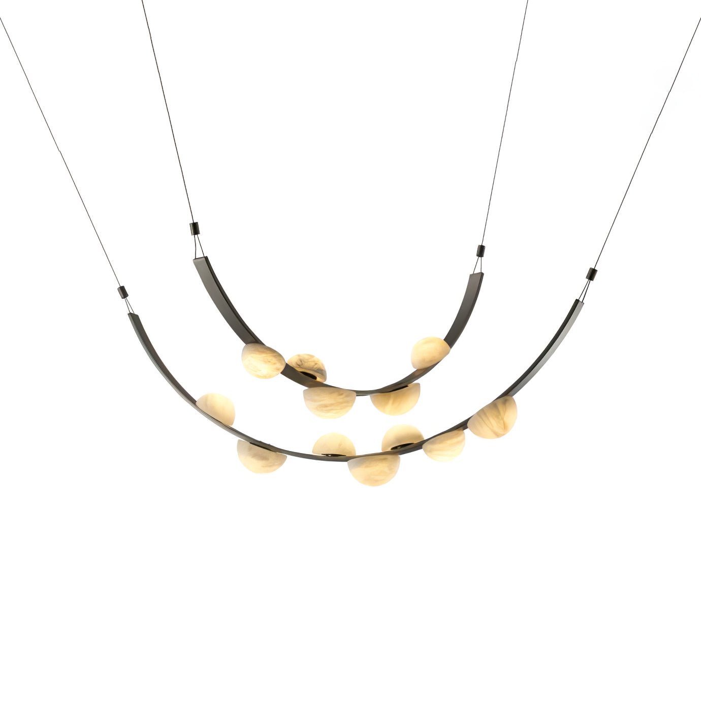 Dew Drops Alabaster Chandelier - L 188cm x H 120cm / L 74″ x H 47.2″Black & WhiteWarm LightCyranlamps