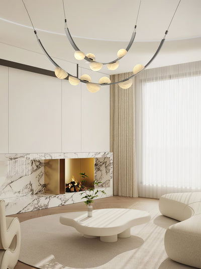 Dew Drops Alabaster Chandelier - L 188cm x H 120cm / L 74″ x H 47.2″Black & WhiteWarm LightCyranlamps