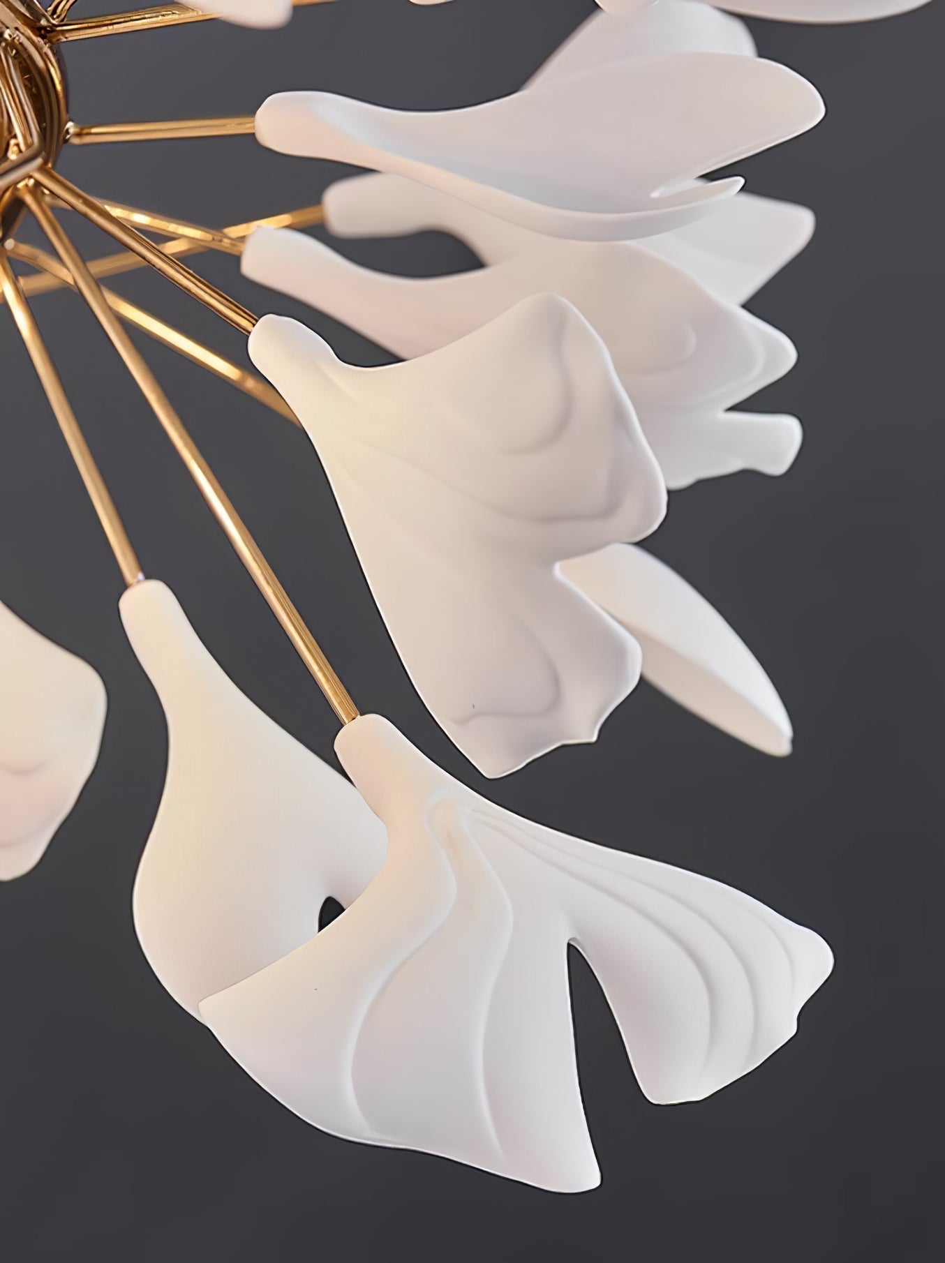 Ebuylight Leaves Combination Gingko Ceramics Chandelier - Cyran Lamps