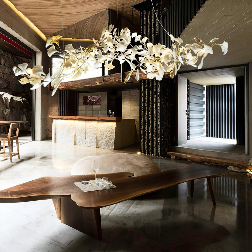 Ebuylight Leaves Combination Gingko Ceramics Chandelier - Cyran Lamps