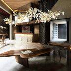 Ebuylight Leaves Combination Gingko Ceramics Chandelier - Cyran Lamps