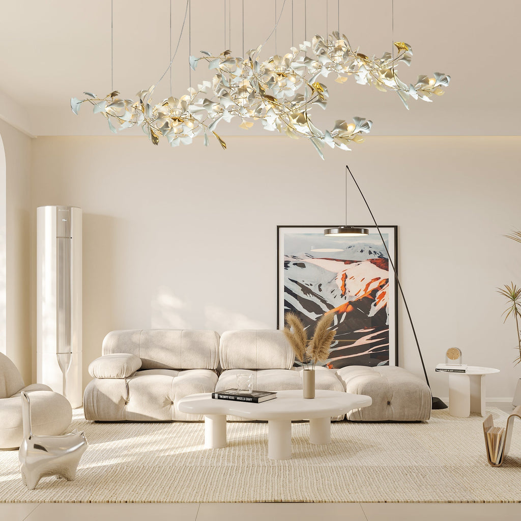 Ebuylight Leaves Combination Gingko Ceramics Chandelier - Cyran Lamps