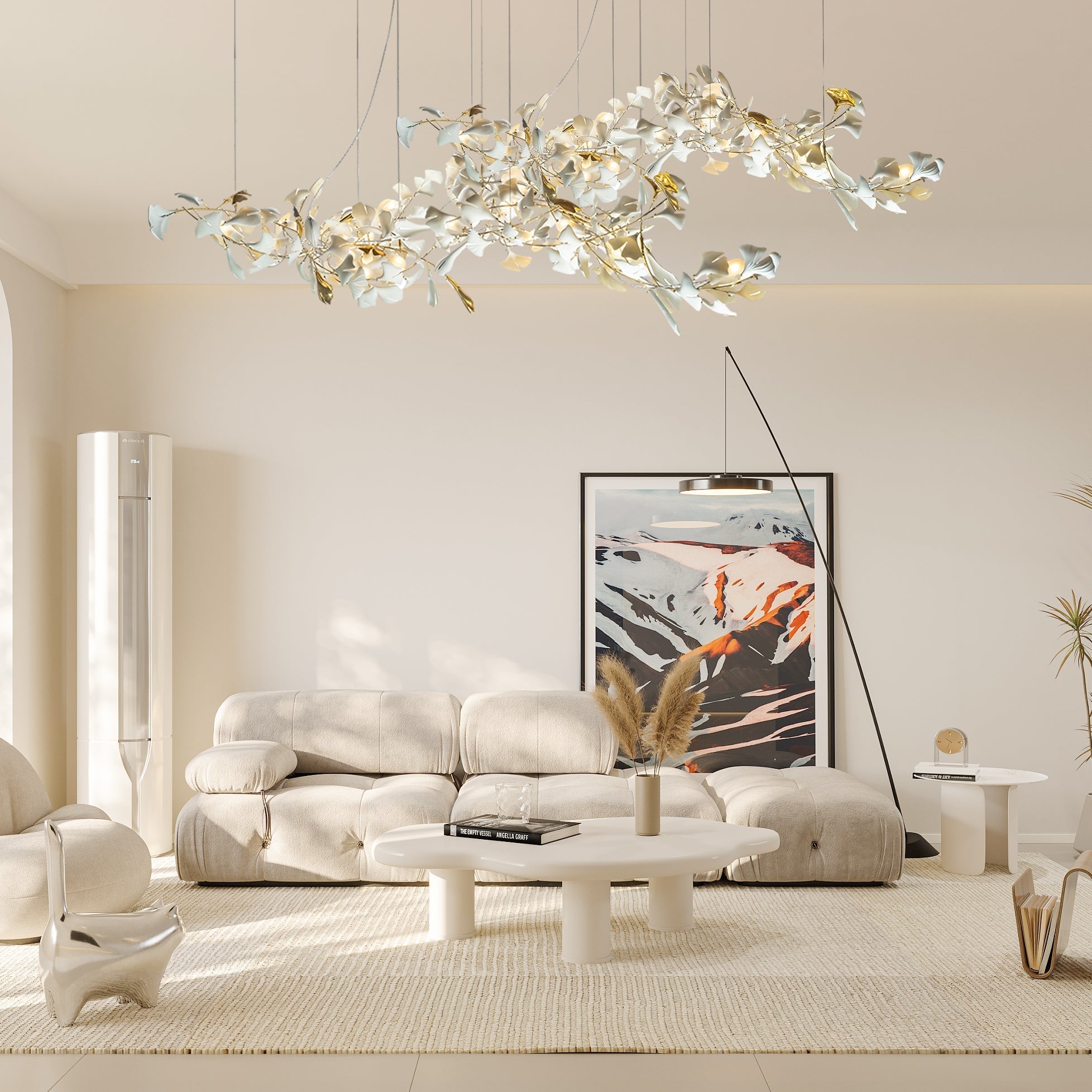 Ebuylight Leaves Combination Gingko Ceramics Chandelier - Cyran Lamps
