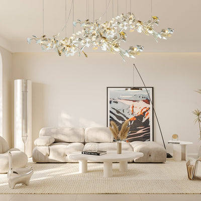 Ebuylight Leaves Combination Gingko Ceramics Chandelier - Cyran Lamps