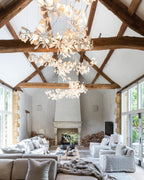 Ebuylight Leaves Combination Gingko Ceramics Chandelier - Cyran Lamps