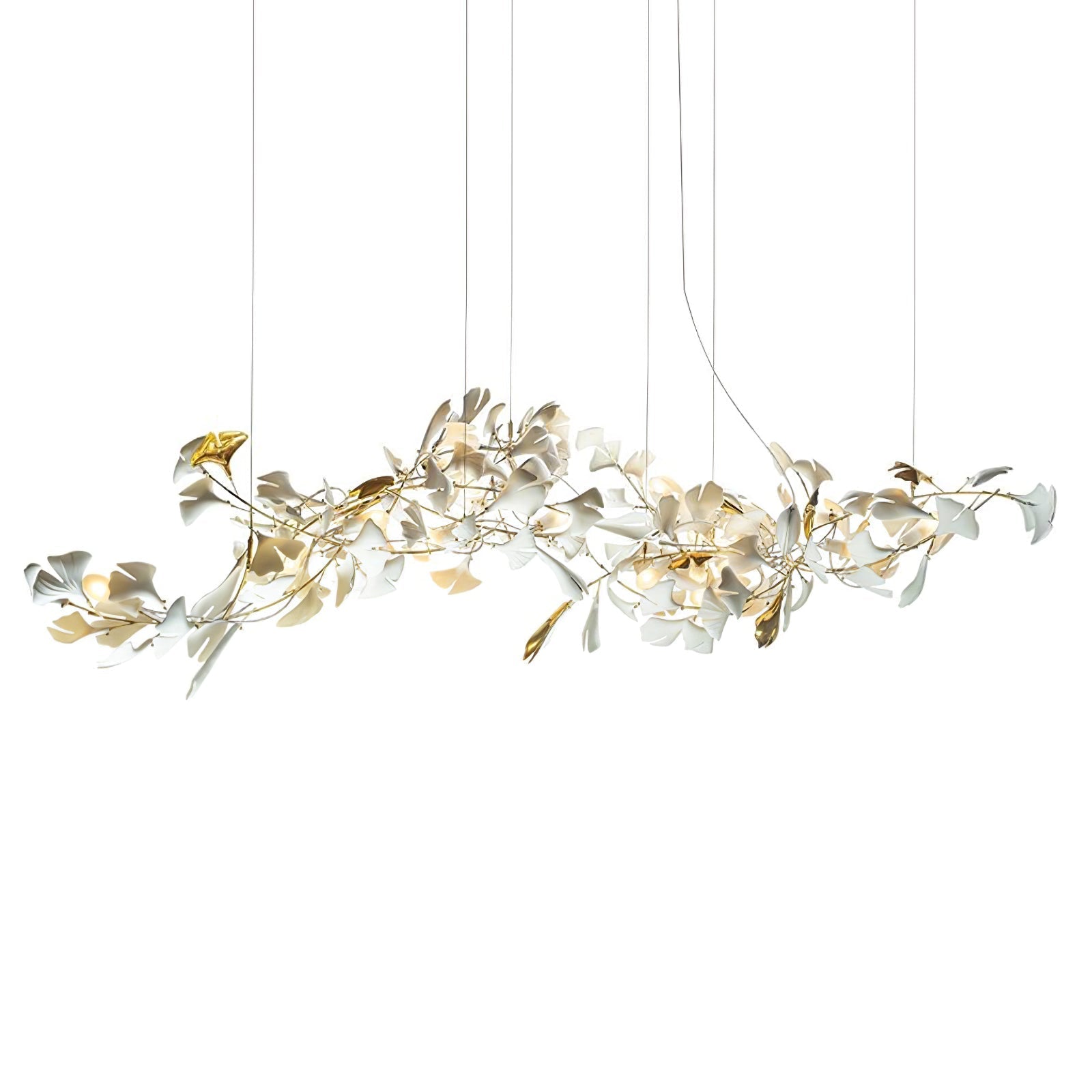 Ebuylight Leaves Combination Gingko Ceramics Chandelier - Cyran Lamps