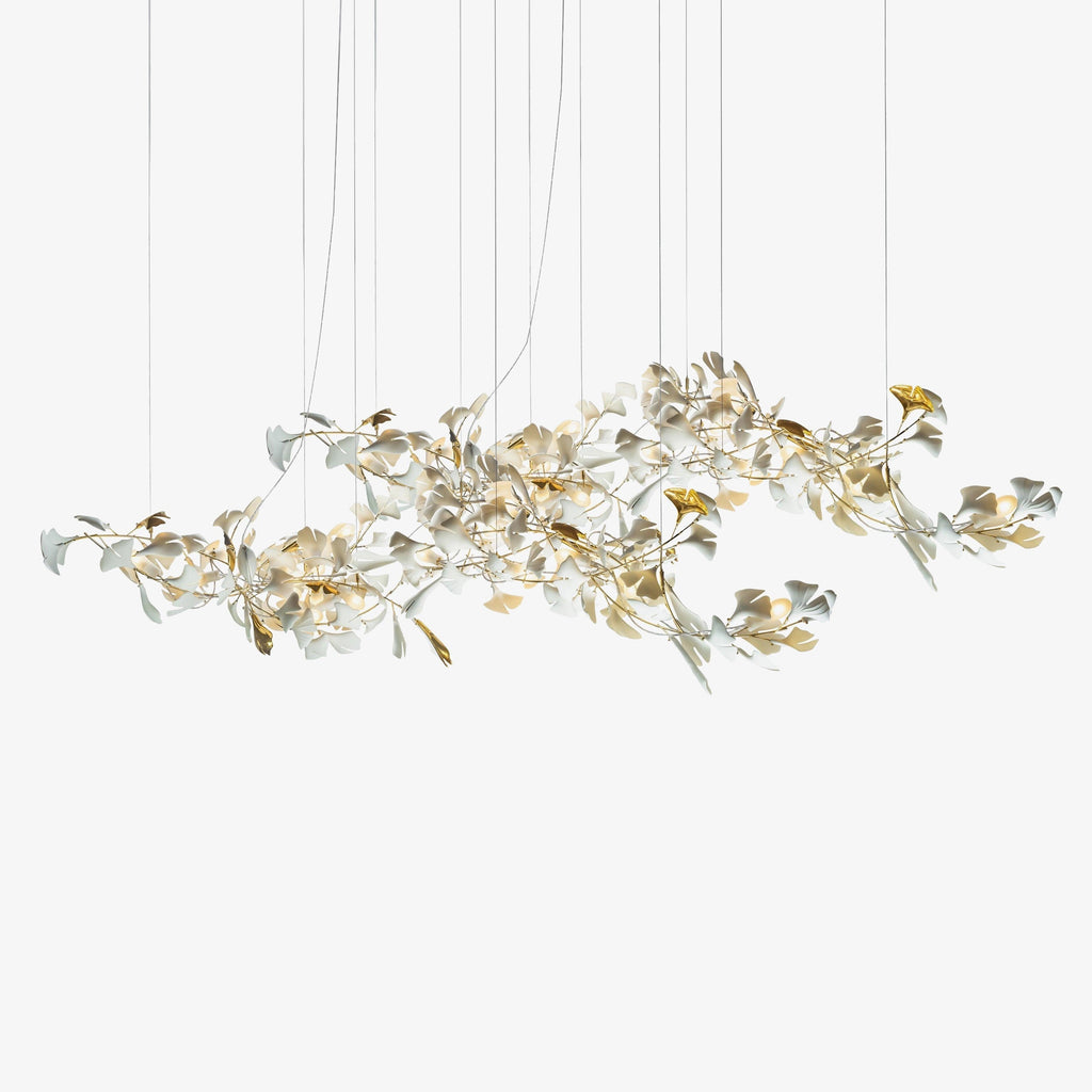 Ebuylight Leaves Combination Gingko Ceramics Chandelier - Cyran Lamps