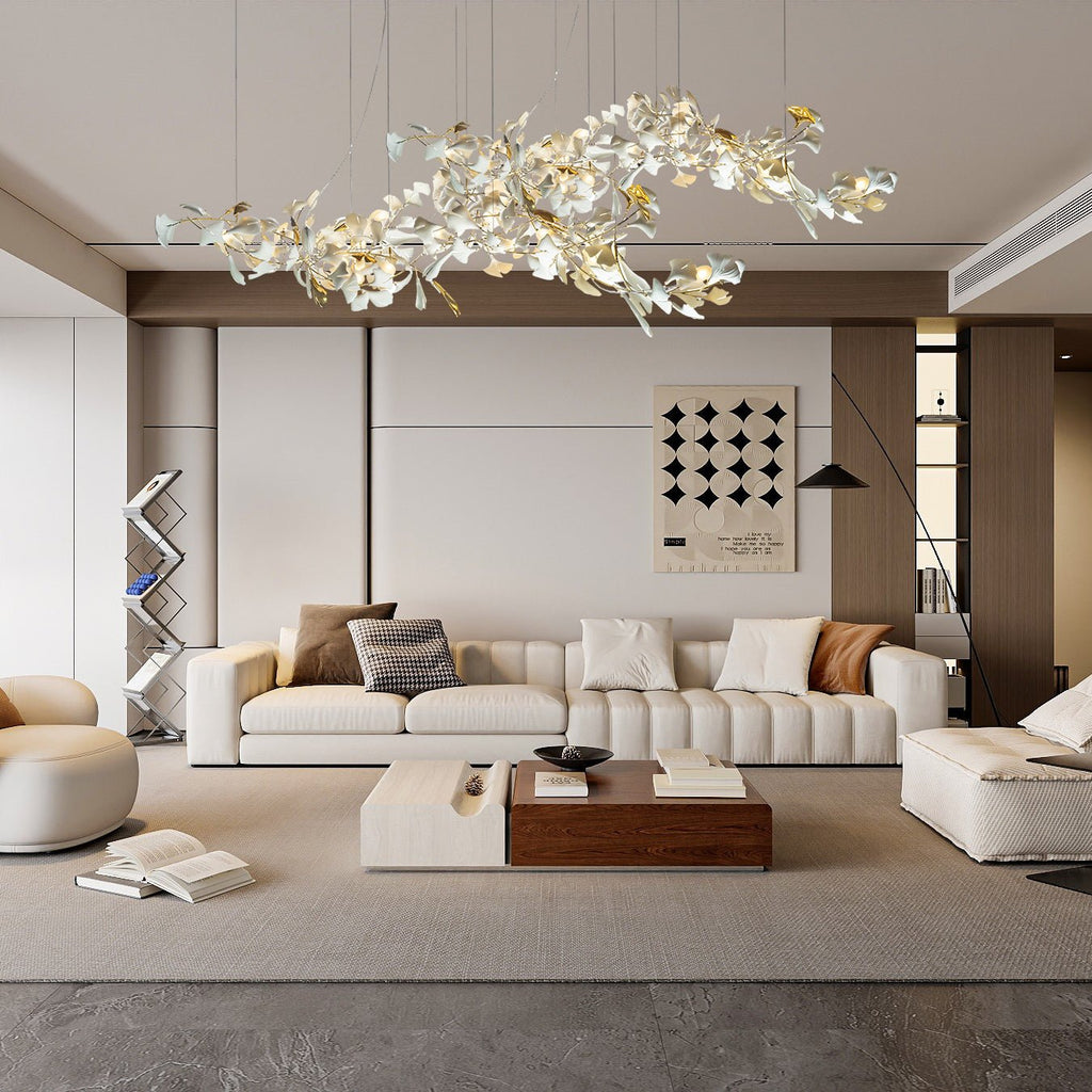 Ebuylight Leaves Combination Gingko Ceramics Chandelier - Cyran Lamps