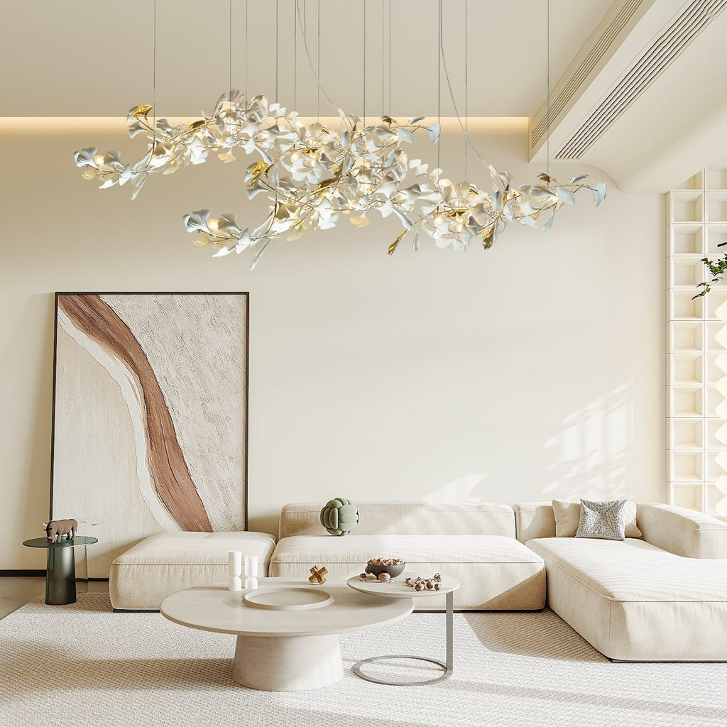 Ebuylight Leaves Combination Gingko Ceramics Chandelier - Cyran Lamps