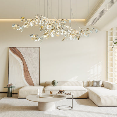Ebuylight Leaves Combination Gingko Ceramics Chandelier - Cyran Lamps