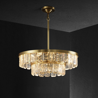 Rebecca Postmodern Double Tier Crystal Chandelier - Yovalighting