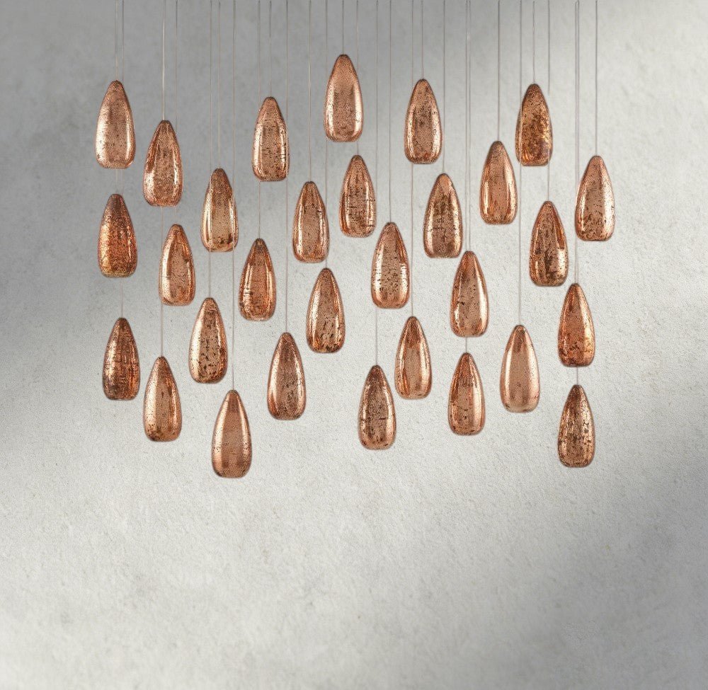 Edda Linear Glass Chandelier 48", 54" - Cyran Lamps