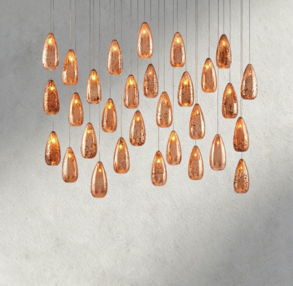 Edda Linear Glass Chandelier 48", 54" - Cyran Lamps