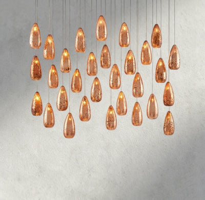 Edda Linear Glass Chandelier 48", 54" - Cyran Lamps