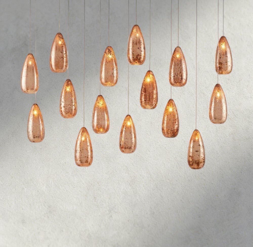 Edda Linear Glass Chandelier 48", 54" - Cyran Lamps