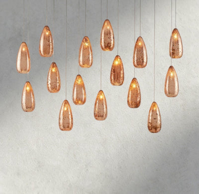Edda Linear Glass Chandelier 48", 54" - Cyran Lamps
