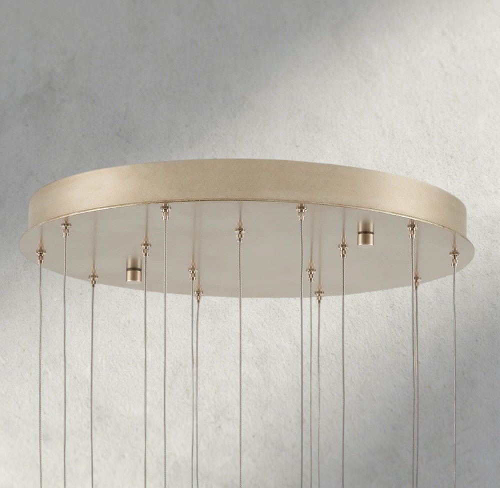 Edda Round Glass Chandelier 23", 35" - Cyran Lamps