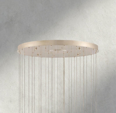 Edda Round Glass Chandelier 23", 35" - Cyran Lamps