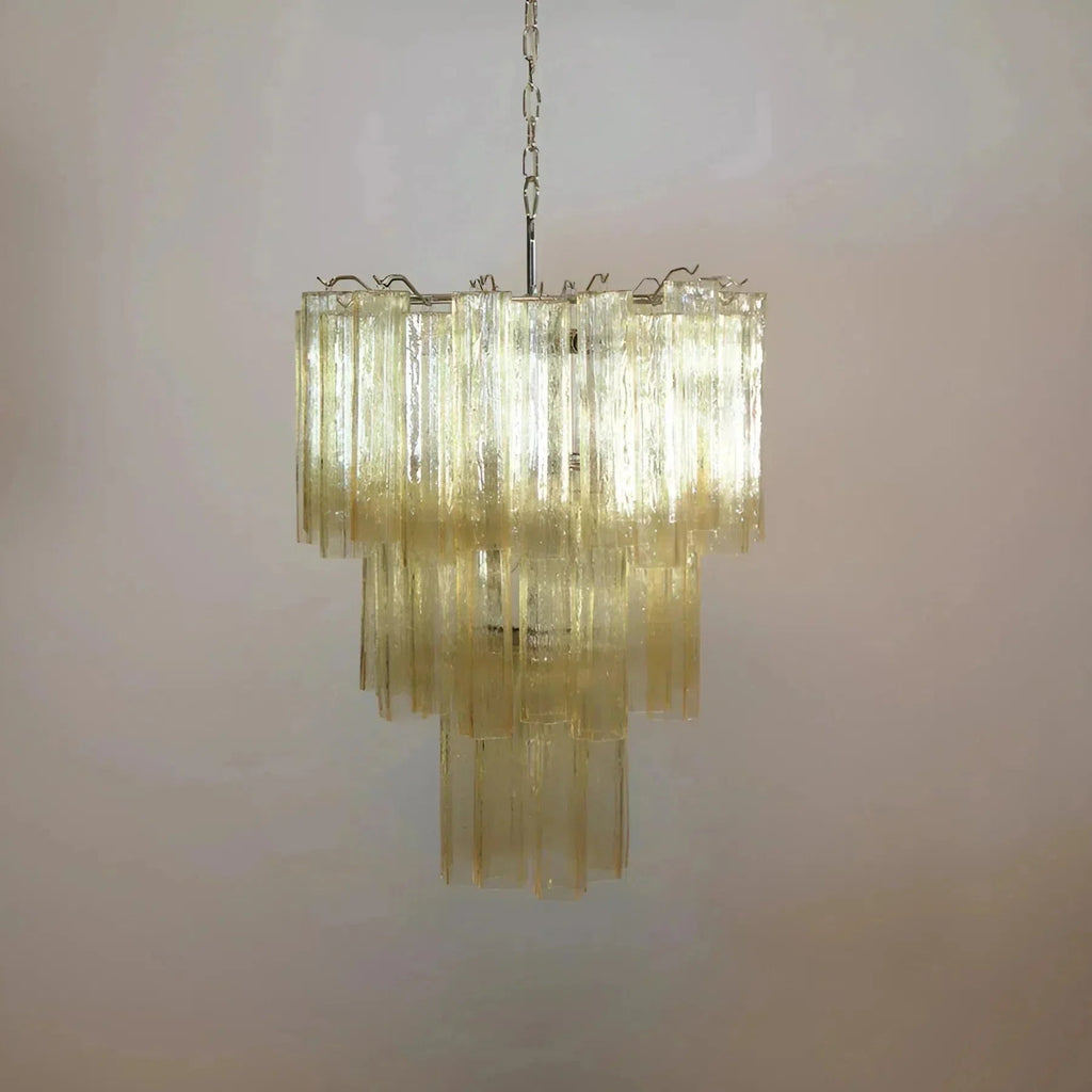 Elegant Yellow Murano Glass Tube Chandelier 25.6" - Cyran Lamps