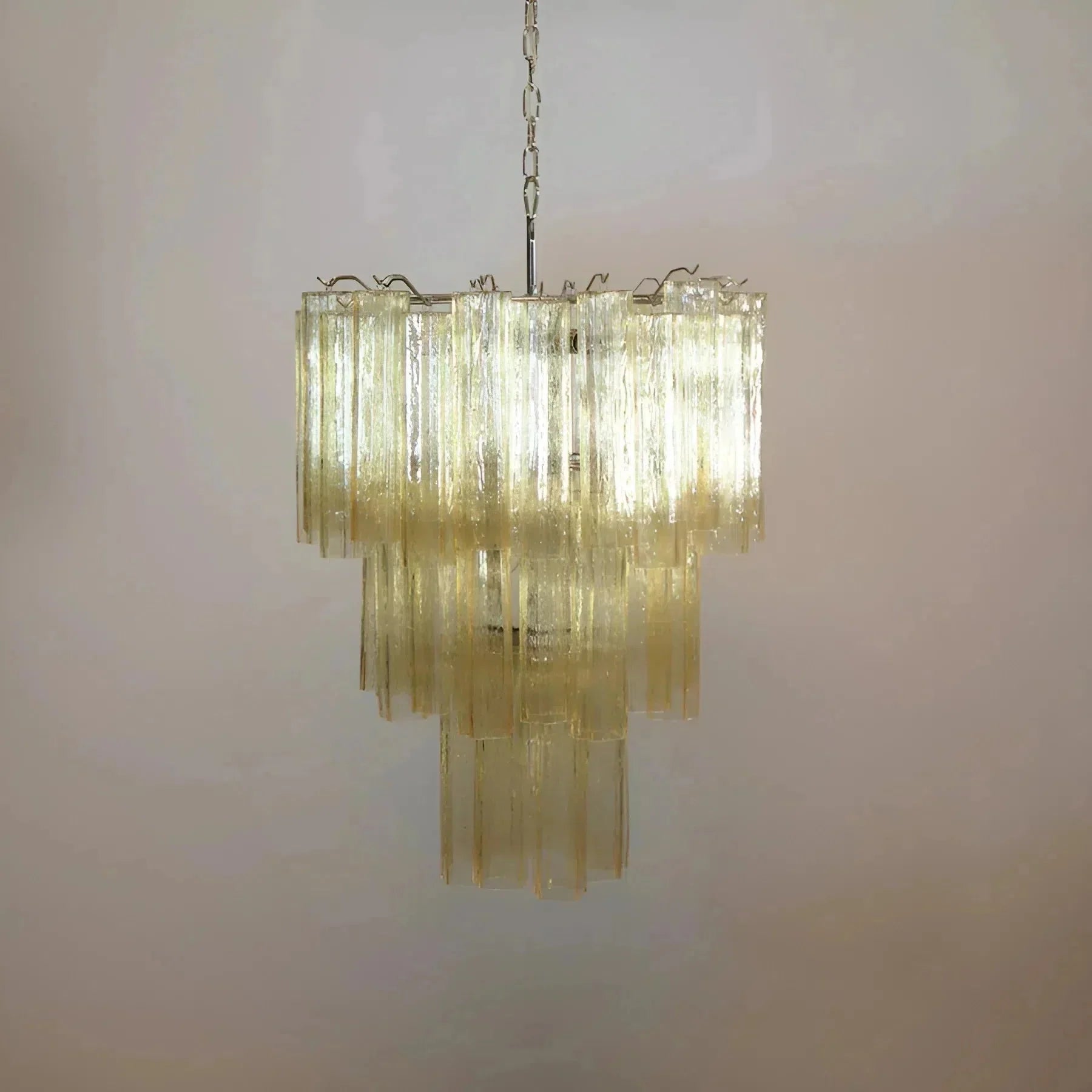 Elegant Yellow Murano Glass Tube Chandelier 25.6" - Cyran Lamps