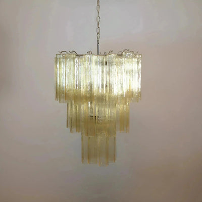 Elegant Yellow Murano Glass Tube Chandelier 25.6" - Cyran Lamps