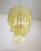 Elegant Yellow Murano Glass Tube Chandelier 25.6" - Cyran Lamps