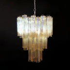 Elegant Yellow Murano Glass Tube Chandelier 25.6" - Cyran Lamps