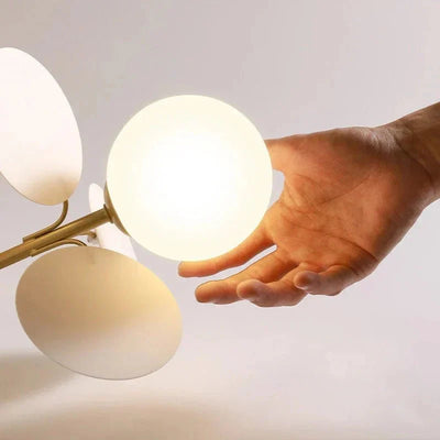 Eli Glass Globes Linear Chandelier For Dining Room - 12 LightsGrayCool white 6000KCyranlamps