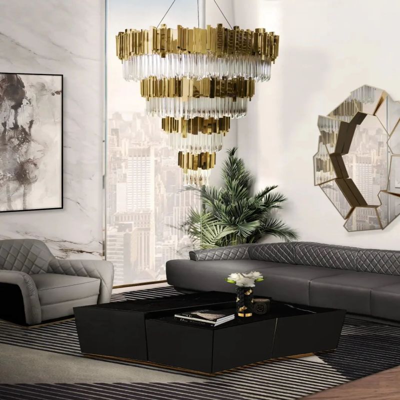 Empire Decorative 4 - tier Round Chandelier - Cyran Lamps