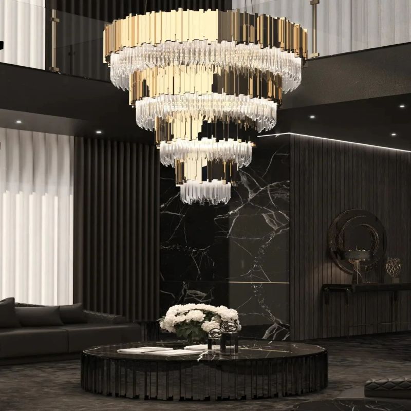 Empire Decorative 4 - tier Round Chandelier - Cyran Lamps