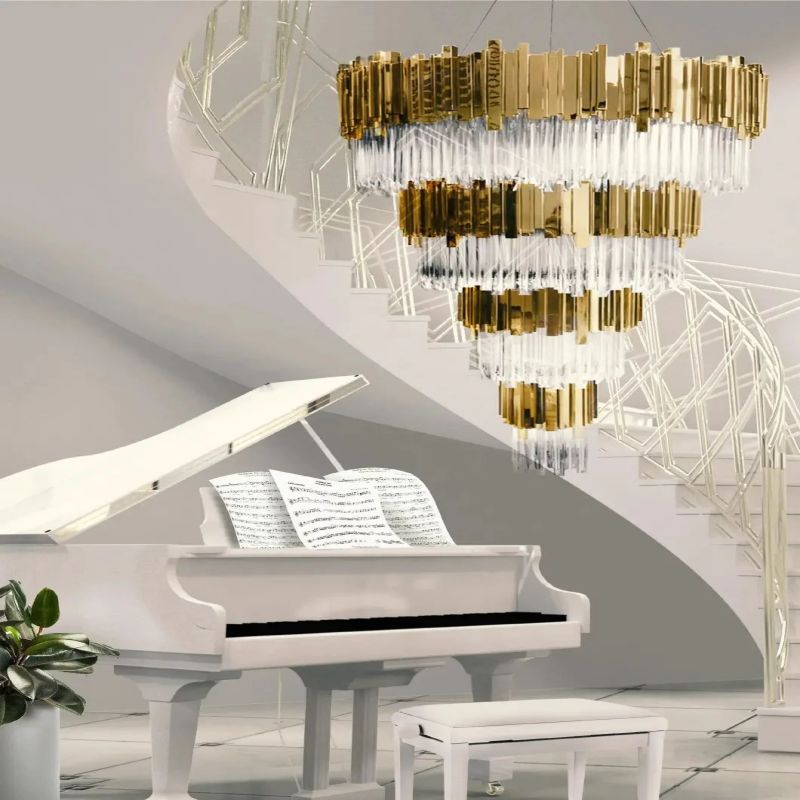 Empire Decorative 4 - tier Round Chandelier - Cyran Lamps