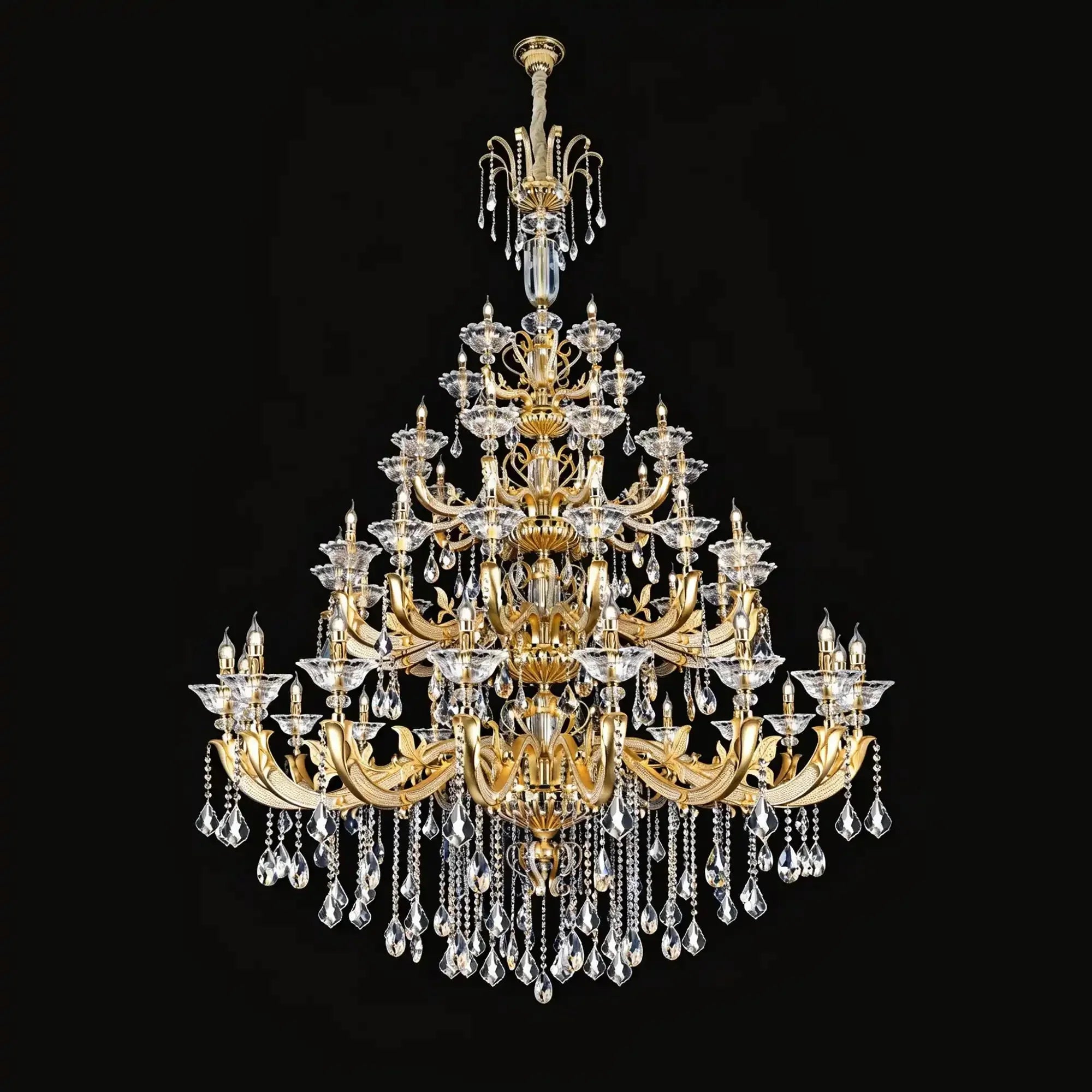Eternal Baroque Revival Chandelier Series with Diamond - Inspired Crystal - Studded Light Arms - 48 Lights/D77.17"*H109.45"(D196cm*H278cm)Warm LightCyranlamps