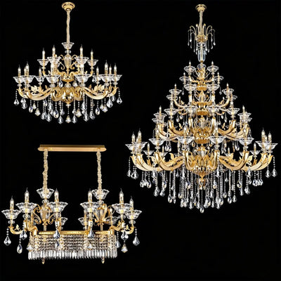 Eternal Baroque Revival Chandelier Series with Diamond - Inspired Crystal - Studded Light Arms - 6 Lights/D28.35"*H24.80"(D72cm*H63cm)Warm LightCyranlamps