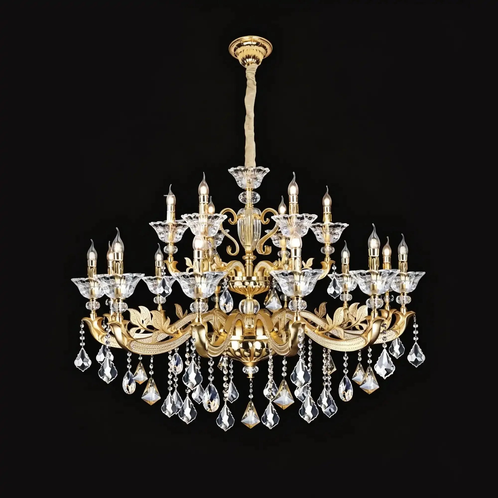 Eternal Baroque Revival Chandelier Series with Diamond - Inspired Crystal - Studded Light Arms - 18 Lights/D48.43"*H38.58"(D123cm*H98cm)Warm LightCyranlamps