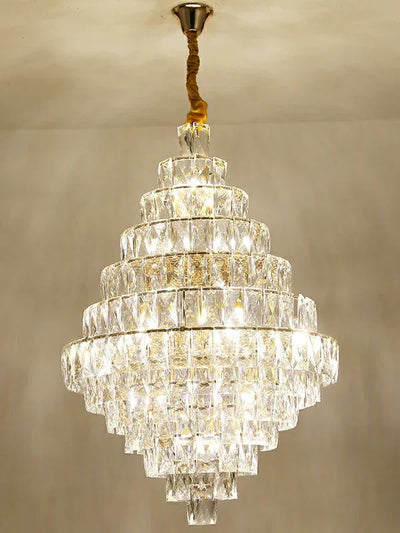 Extra Large Foyer Pure Crystal Ceiling Light Fixture Living Room Entrance Staircase Chandelier
