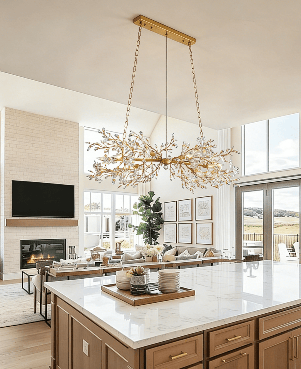 Fiore Linear Chandelier - Cyran Lamps