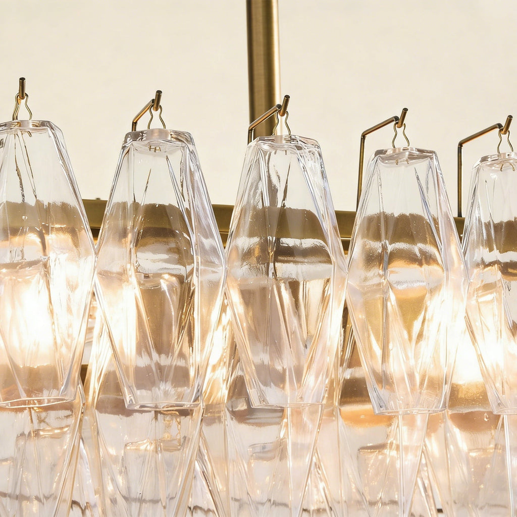 Florence Glass Linear Chandelier - Cyran Lamps