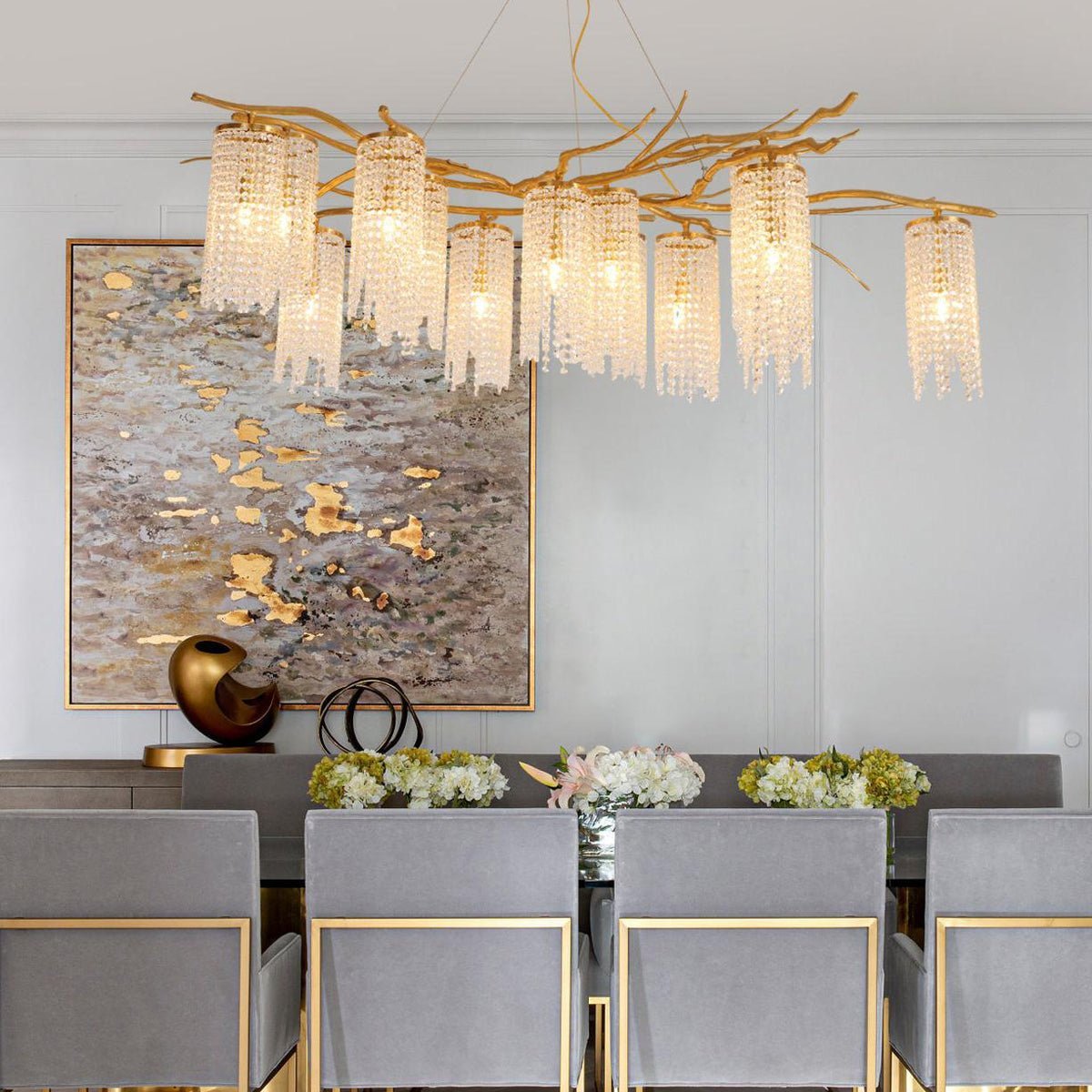 Forest Dawn Brass Branch Chandelier - L 63″ x W 31.5″ x H 17.7″Dark CopperCyranlamps