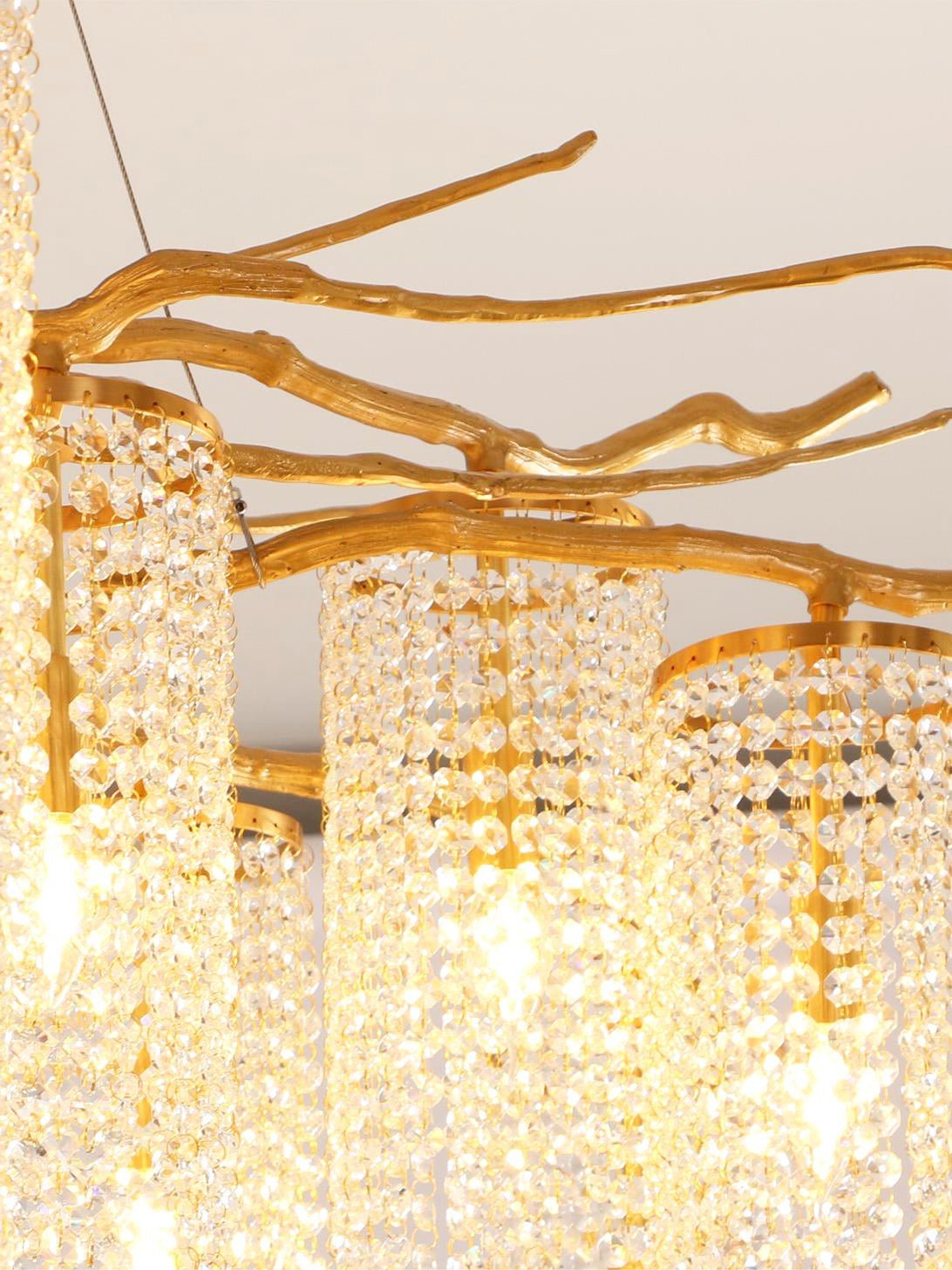 Forest Dawn Brass Branch Chandelier - L 63″ x W 31.5″ x H 17.7″Dark CopperCyranlamps