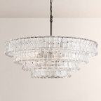 Ghiaccia Glass Round Chandelier - Cyran Lamps
