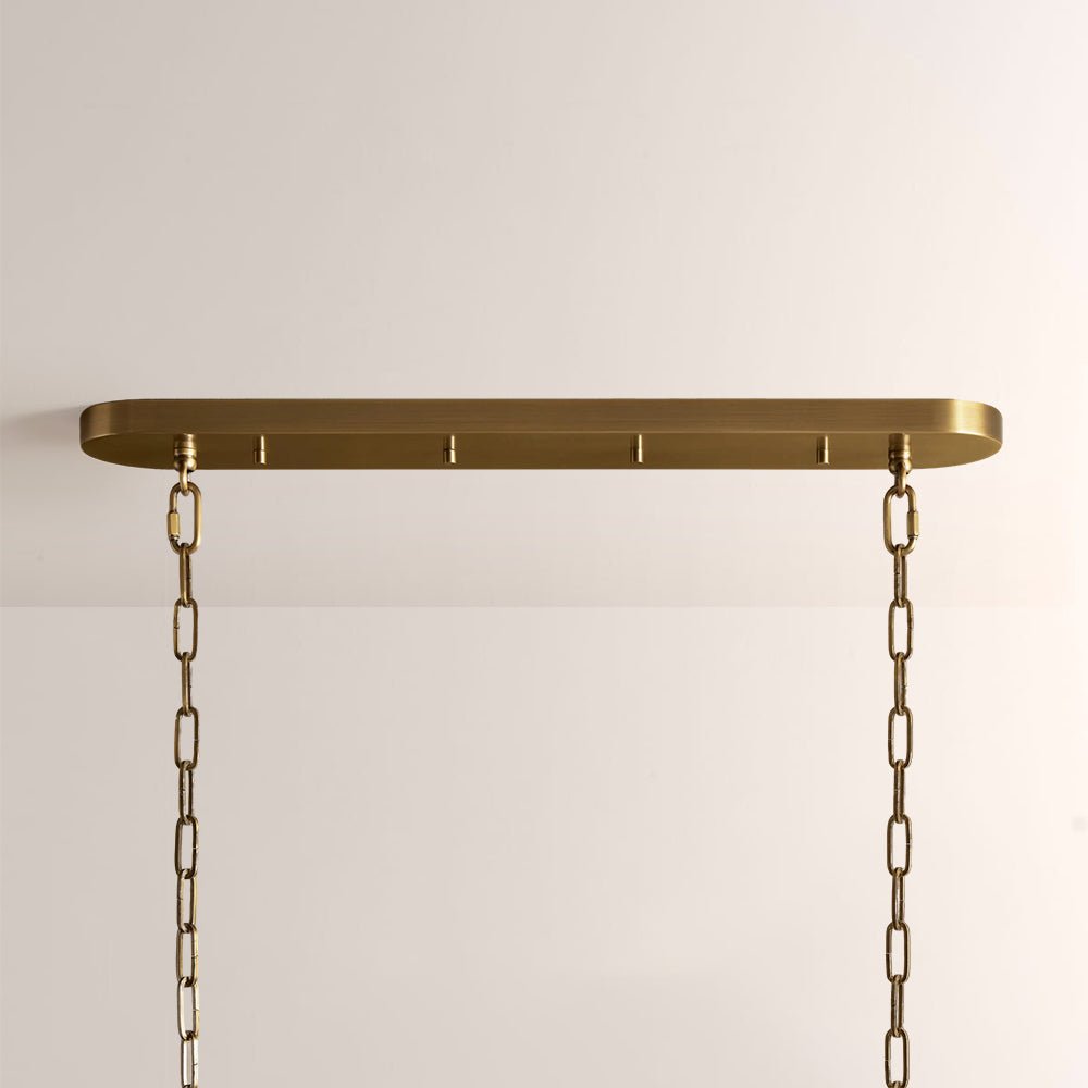 Ghiaccia Textured Glass Linear Chandelier - Cyran Lamps